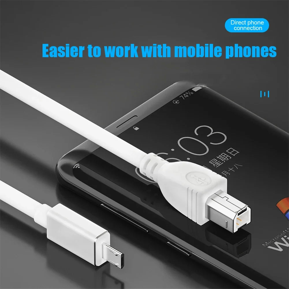 USB Micro/Type-C to USB-B MIDI Cable | Keyboards & Instruments