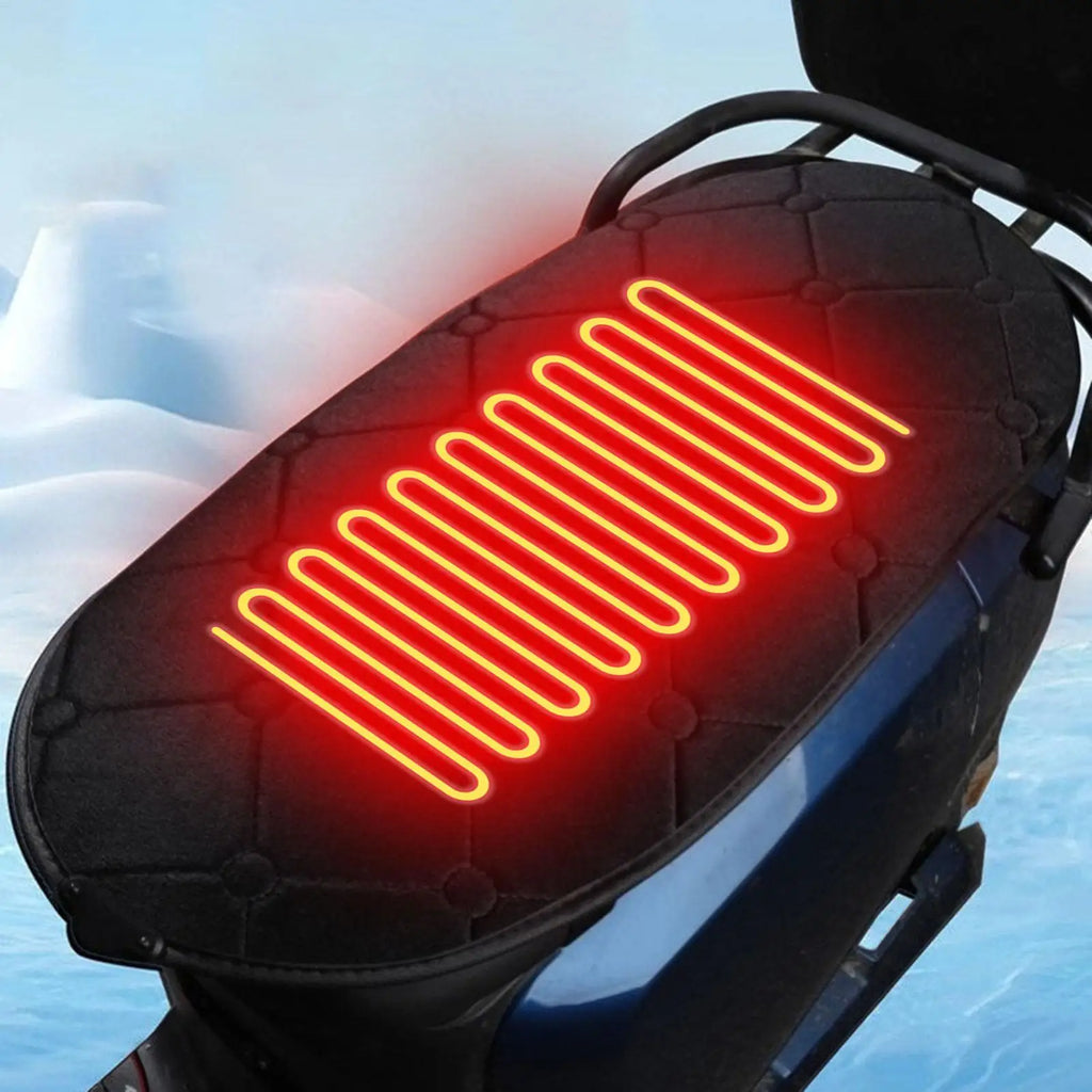 Motorcycle Seat Cover Motorbike Heating Seat Pad Cold Weather Scooter Cushion for Dirt Bike ATV Snowmobile Road Trip Touring Oasis Select
