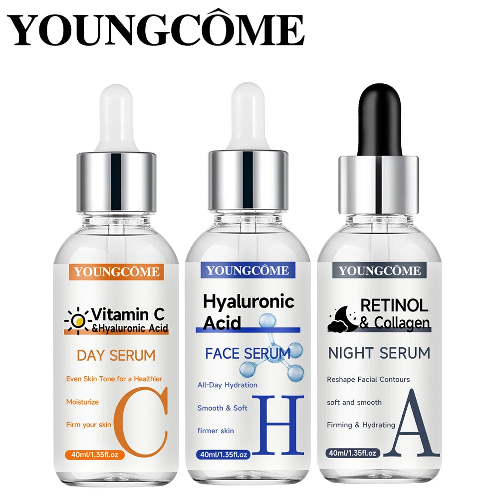 YOUNGCOME Vitamin C, Retinol & Hyaluronic Acid Serum Set Facial Serum Set Oasis Select