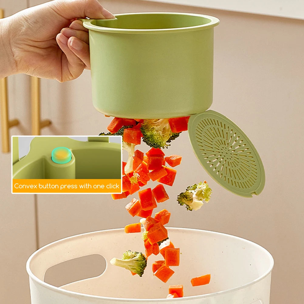 Push Auto-Dump Sink Strainer Basket | Anti-Clog Drain Filter