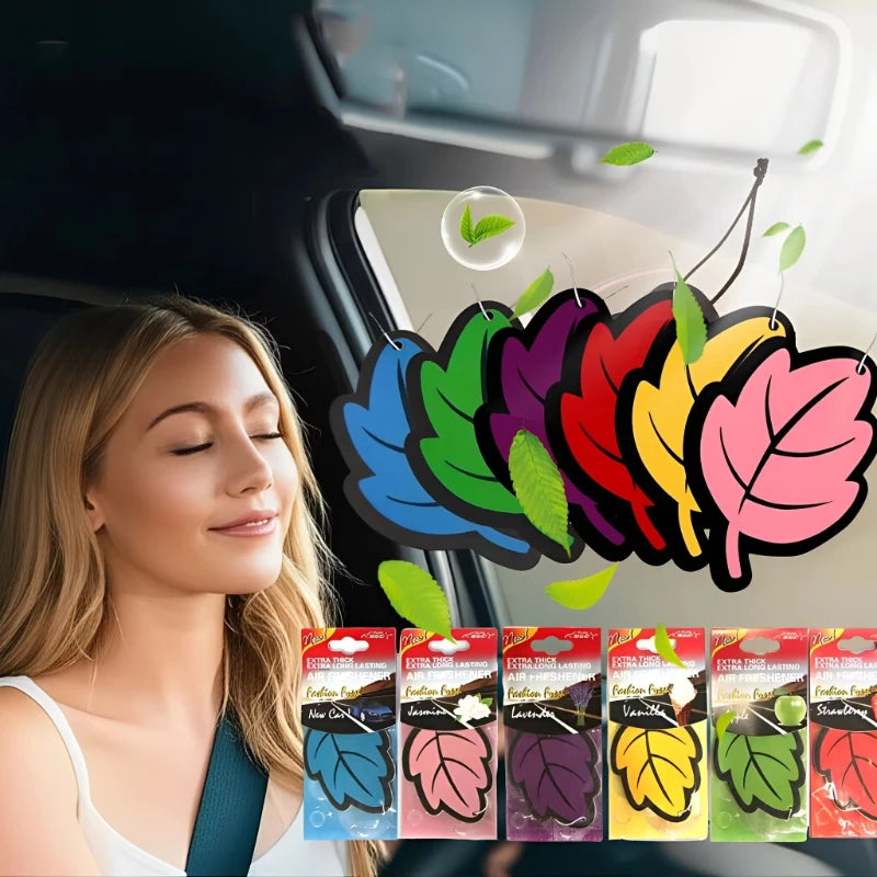 1/2/3/4Pcs Car Air Freshener Natural Scented Tea Paper Auto Hanging Vanilla Perfume Fragrance Leaf Shape Car Interior Oasis Select