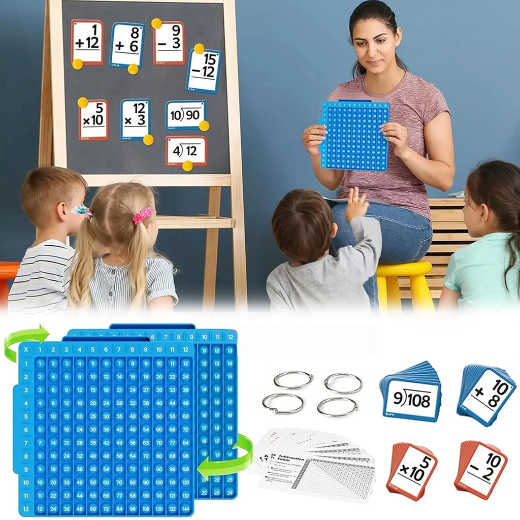 Math Fidget Toy & 288 Flash Cards Set for Kids | Ages 3+