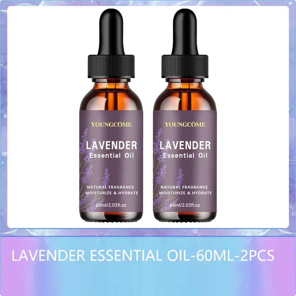YOUNGCOME Organic Lavender Oil 40/60ml – Hair, Skin & Aromatherapy Lavender Face Oil Oasis Select 60ML-2PCS