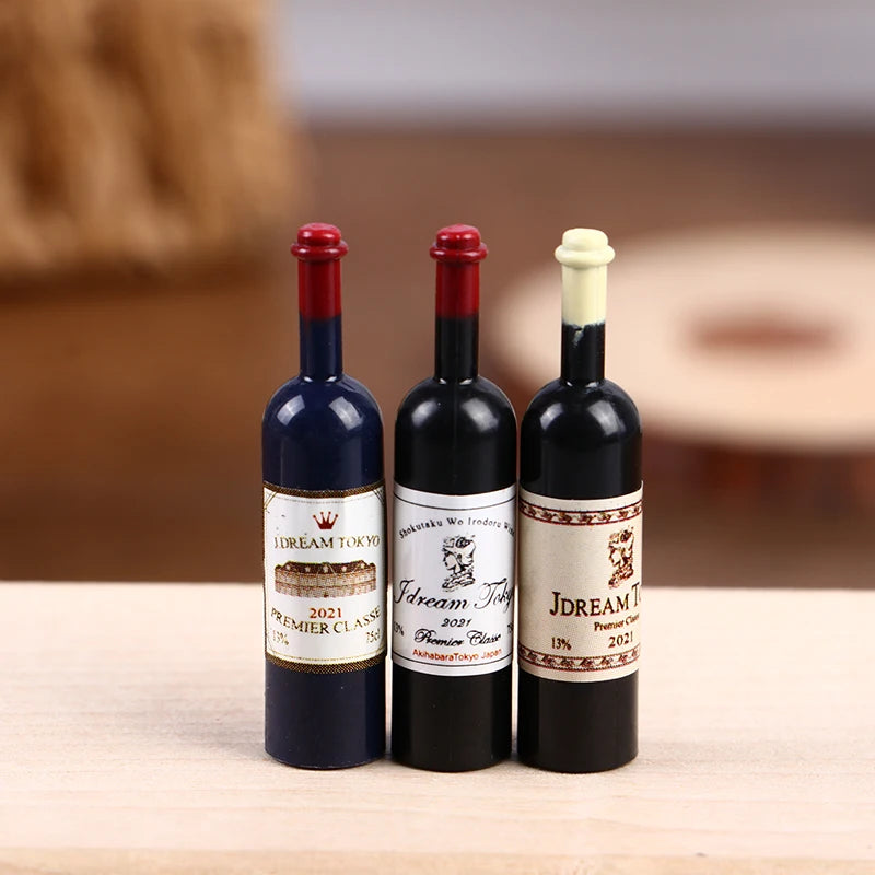 5Pcs 1:12 Dollhouse Miniature Wine Cup Beer Mug Wine Bottle Model Furniture House Decor Toy Oasis Select