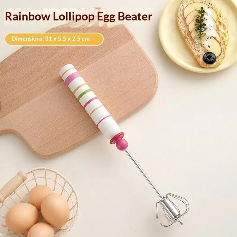 Household Manual Semi-automatic Egg Beater Stainless Steel Durable Cream Whisk for Bakery Pastry Cake Making Home Use Oasis Select A
