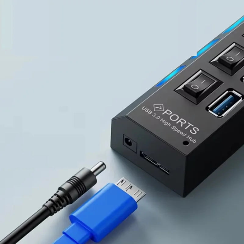 USB HUB 3.0 Super Speed 5Gbps usb 3.0 4 7 Ports HUB Portable Micro USB 3.0 HUB Splitter With External Power Adapter For PC Acc Oasis Select