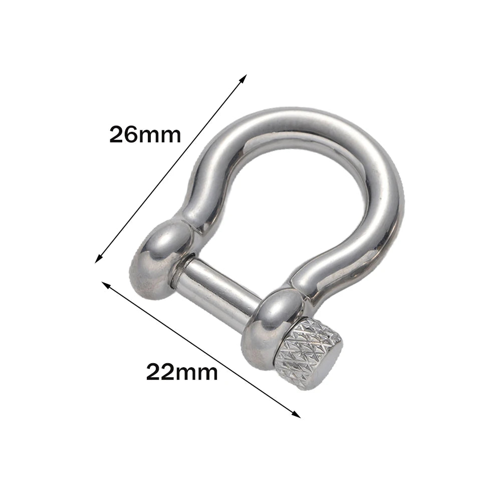 1pcs 304 Stainless Steel D-Ring Anchor Shackle Clasps Screw Lock Bow Horseshoe Buckle for DIY Bracelets Purse Jewelry Making Oasis Select Steel 22X26mm