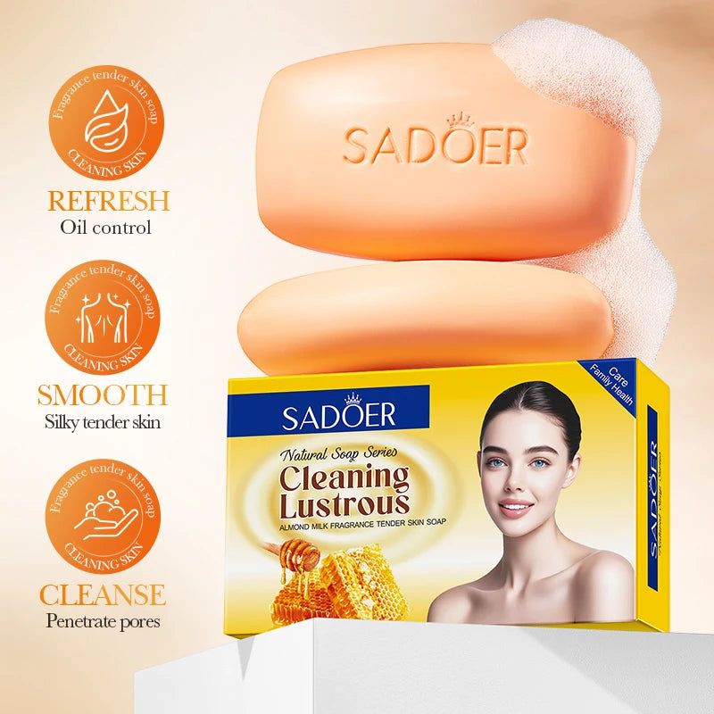 SADOER Honey Milk Cleansing Soap 100g – Aloe & Centella Moisturizing Bar Soap Oasis Select