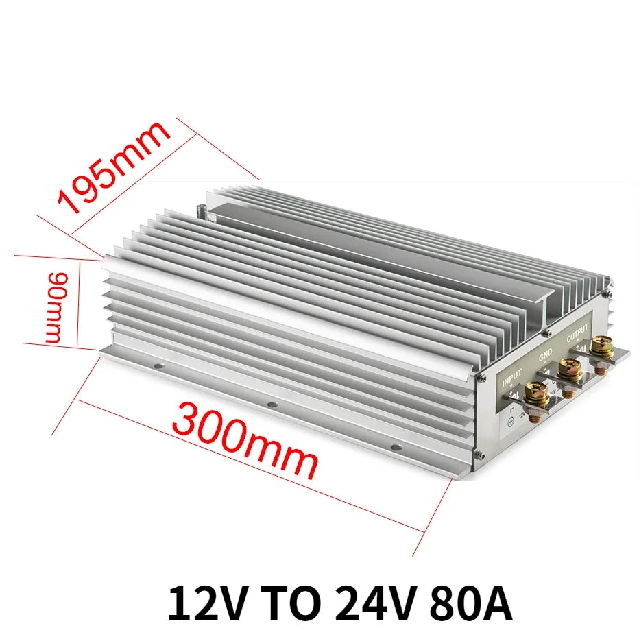 12VDC to 24VDC 30A-200A Step Up Booster Voltage Converter 12V to 24V DC-DC Power Boost Module Regulator for Cars Solar CE RoHS Oasis Select 12V TO 24V 80A 12V 24V