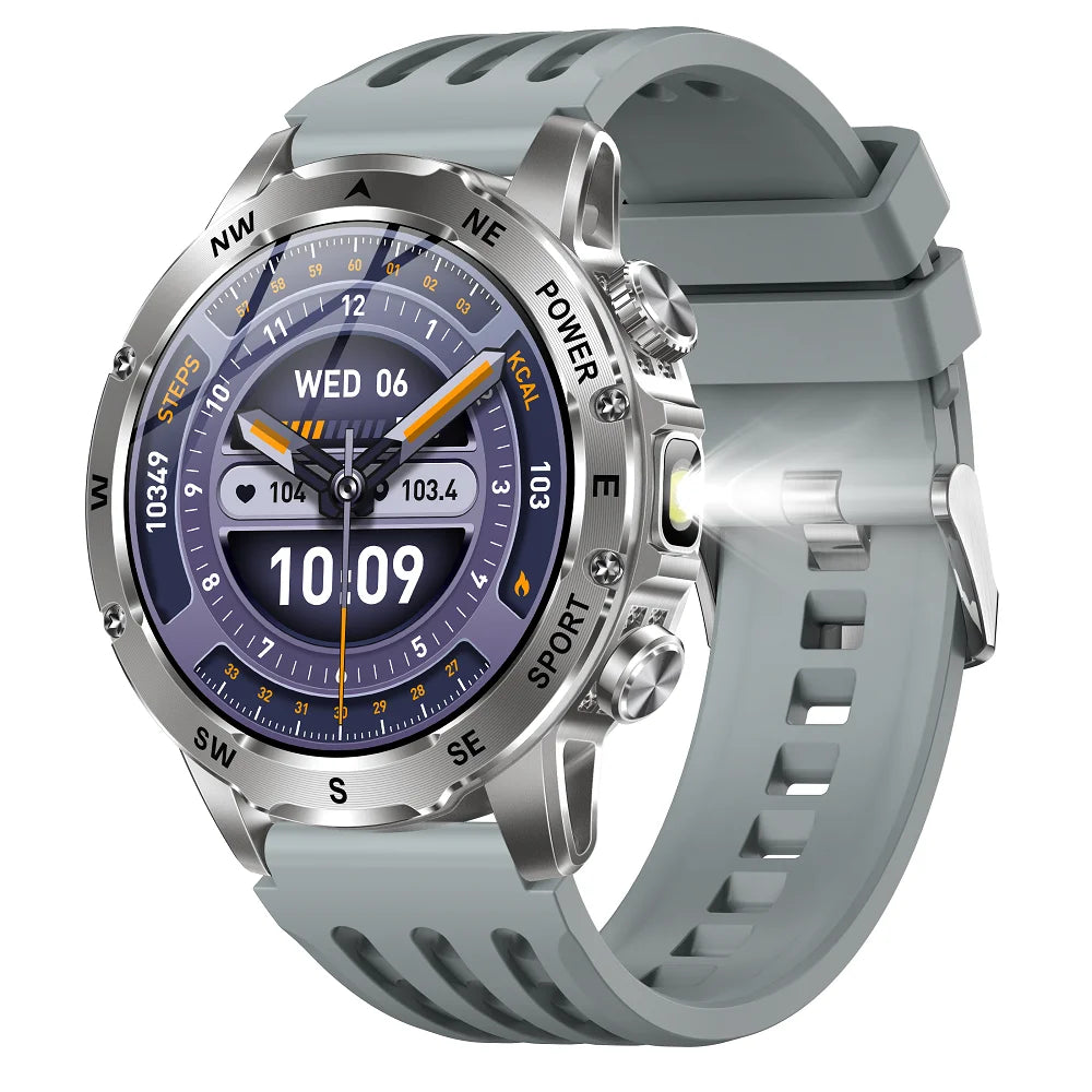 Outdoors Smart Watch Men Women 800Mah Battery IP68 Waterproof Health Music Smartwatch Flashlight Compass BT Call Sports Fitness Oasis Select SVGRS