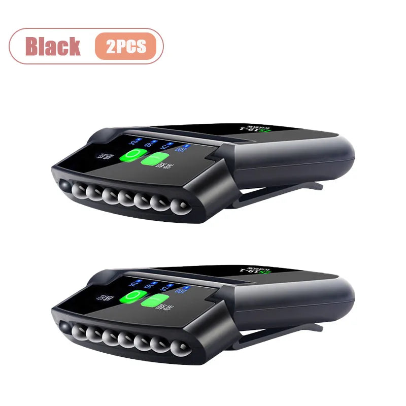 Night Fishing Headlamp Motion Sensor USB Rechargeable Waterproof Super Bright for Bait Tying Camping Clip on Cap Light Oasis Select Black-2PCS