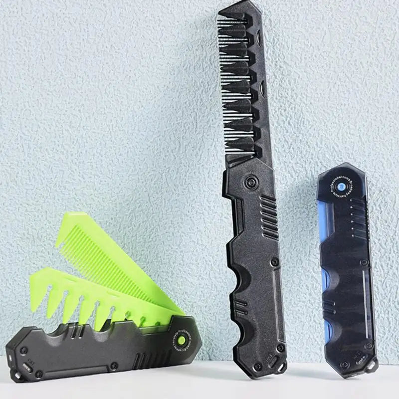 NEW 2in1 travel Portable Folding Comb Barber Clipper Comb Wide Tooth Oil Head Hair Comb Mini Beard Combing Salon Styling Tool Oasis Select