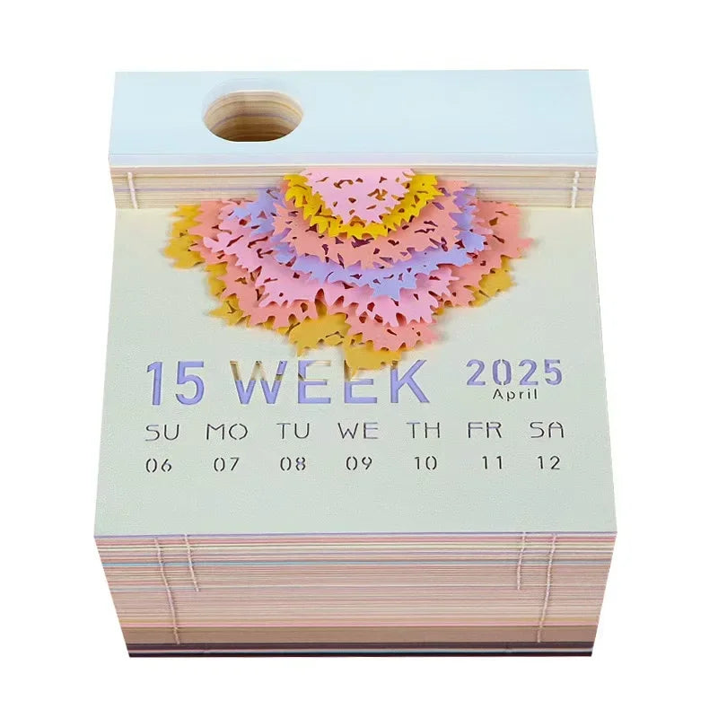 Treehouse 3D Desktop Calendar Sticky Notes Creative Crafts Souvenirs Paper Carvings Memo Pad New Year Gifts Office Ornament Oasis Select Spring calendar