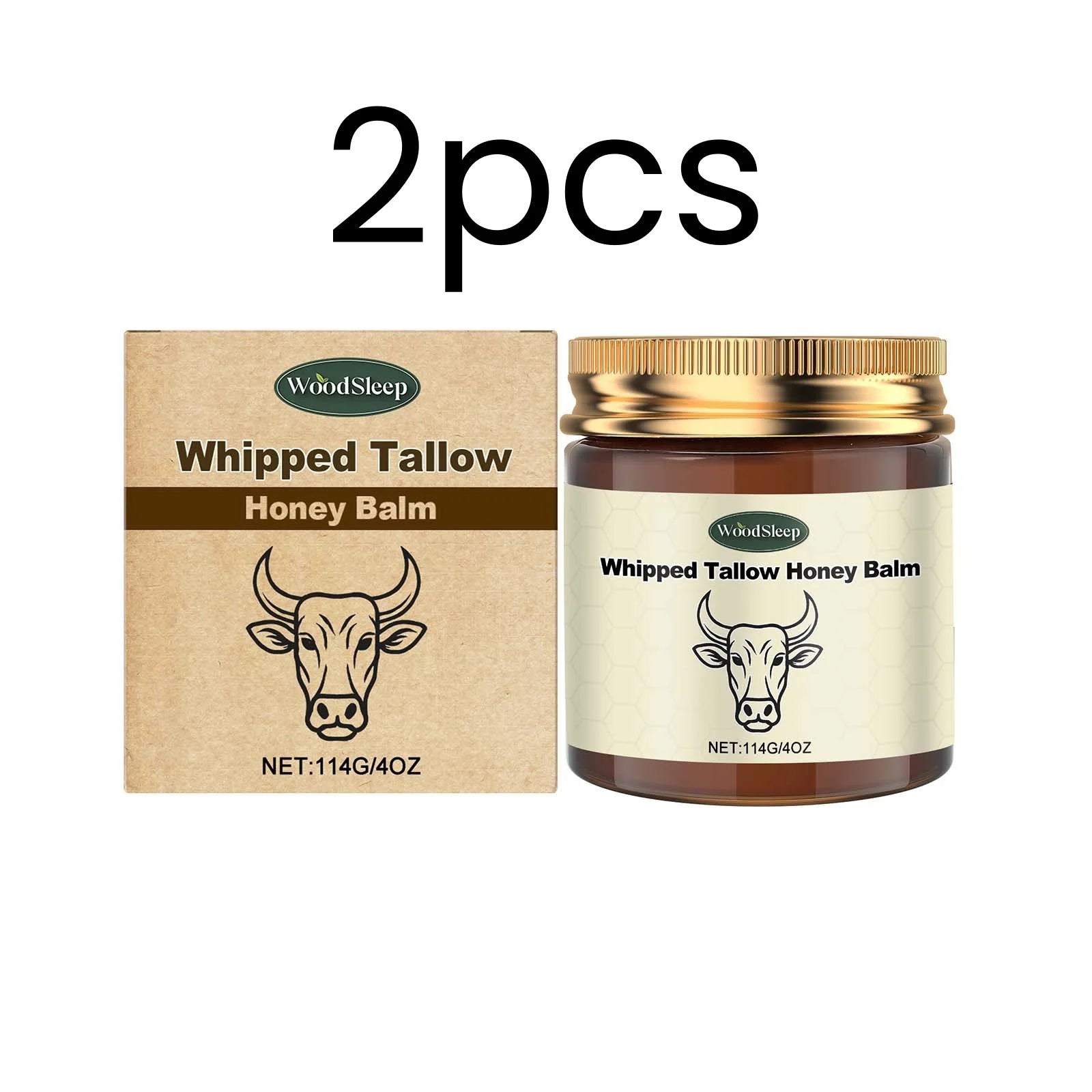 WoodSleep Whipped Tallow Honey Balm – Deep Skin Moisturizer Whipped Tallow Balm Oasis Select 2pcs