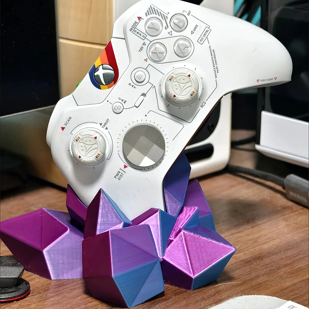 3D Printed Crystal Game Controller Stand Holder Compatible with Xbox PS4 PS5 Switch Gaming Desk Decor Ornament Gift Oasis Select
