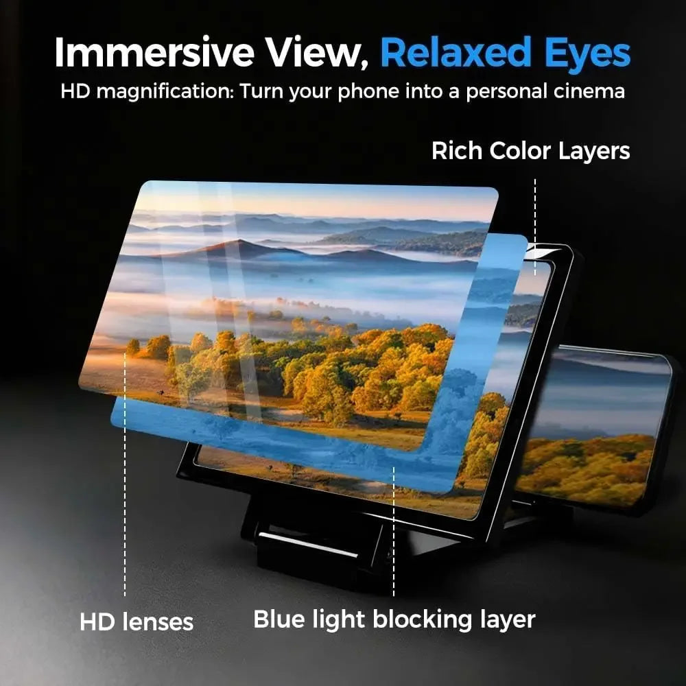 NEW 3D Screen Amplifier Mobile Phone HD Screen Video Glass Stand Magnifier For Phone Enlarged Screen Phone Stand Bracket Oasis Select