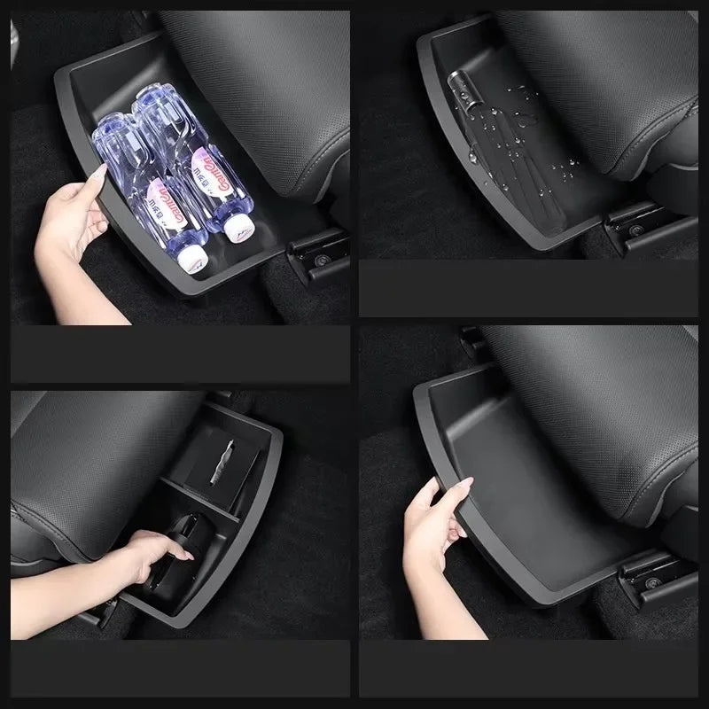 TPE Under Seat Storage Box Drawer For Tesla 2026 Model YL 6-Seat Front Rear Seat Lower Organizer Tray Car Interior Accessories Oasis Select
