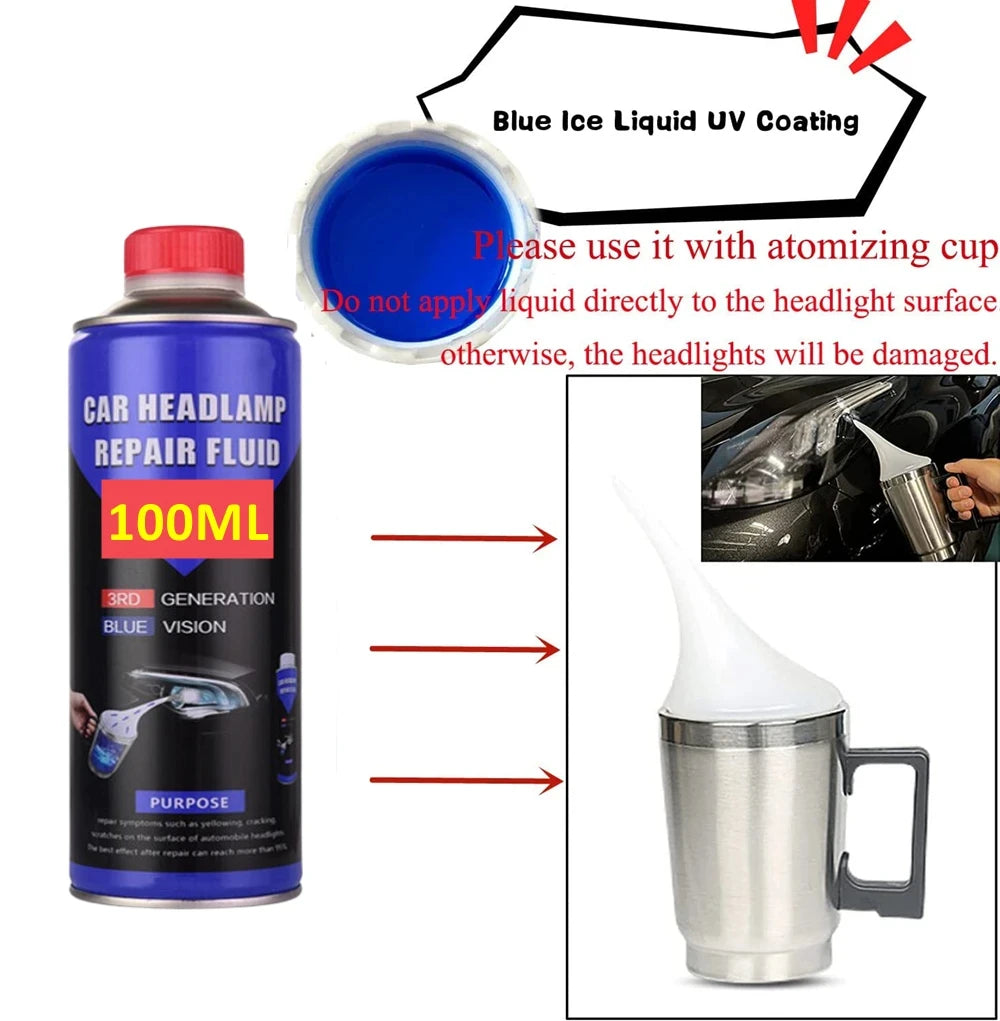 800g Car Headlights Restoration Liquid 600ml For Car Headlight polishing Renovator Headlight Polymer Refurbishmen Repair Oasis Select