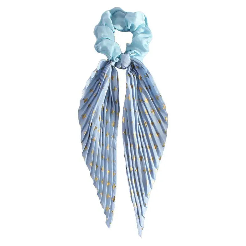 Handmade Crease Scrunchie Retro Ribbon Women's Ponytail Hair Tie Hair Rope Hair Accessory Ретро резинка для волос 핸드메이드 스크런치 Oasis Select one size Blue