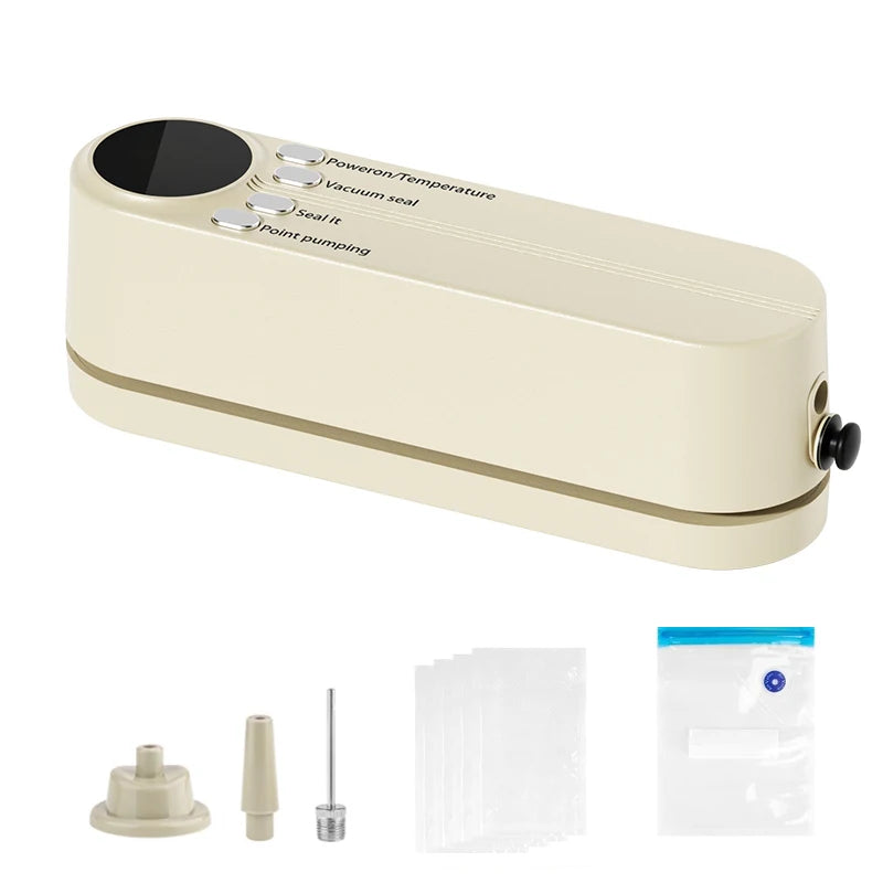 Food Vacuum Sealer Vacuum Packaging Machine for Food Mini Plastic Bags Sealer Automatic Household Food Vacuum Sealing Machine Oasis Select White