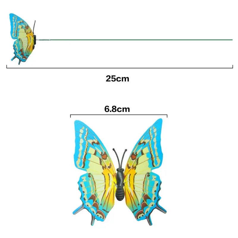 5/10/20/30pcs Outdoor Waterproof Glowing Butterfly Ground Stakes For Yard Lawn Decoration, Luminous Butterfly Ornaments Durable Oasis Select