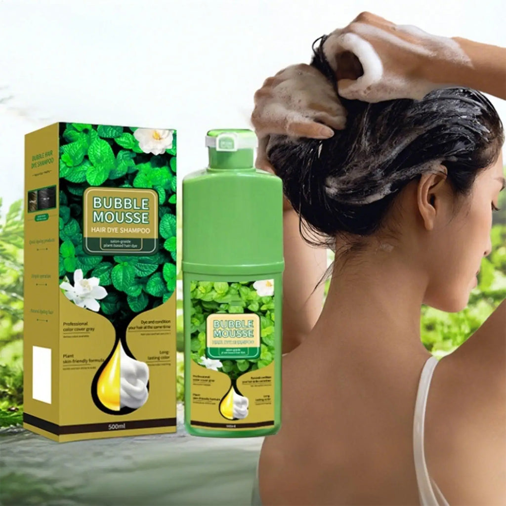 Natural Plant Herbal Hair Dye Shampoo 5 Minutes Change Hair Color Non-irritating Repairs Gray White Hair Care Products Women Men Oasis Select