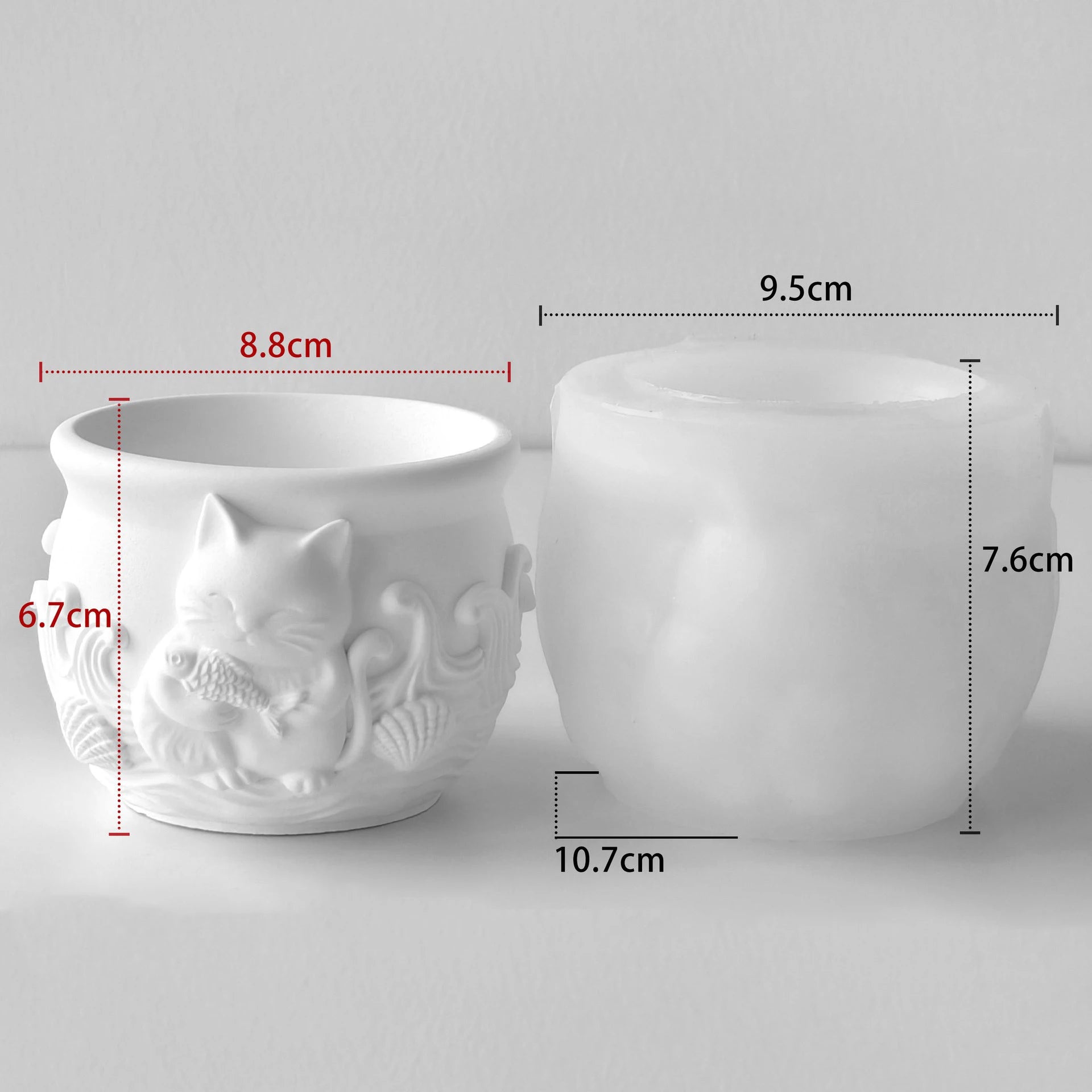 Animal Gypsum Flowerpot Silicone Mold DIY Cat And Dog Relief Ceramic Drip Pot Mold Oasis Select C