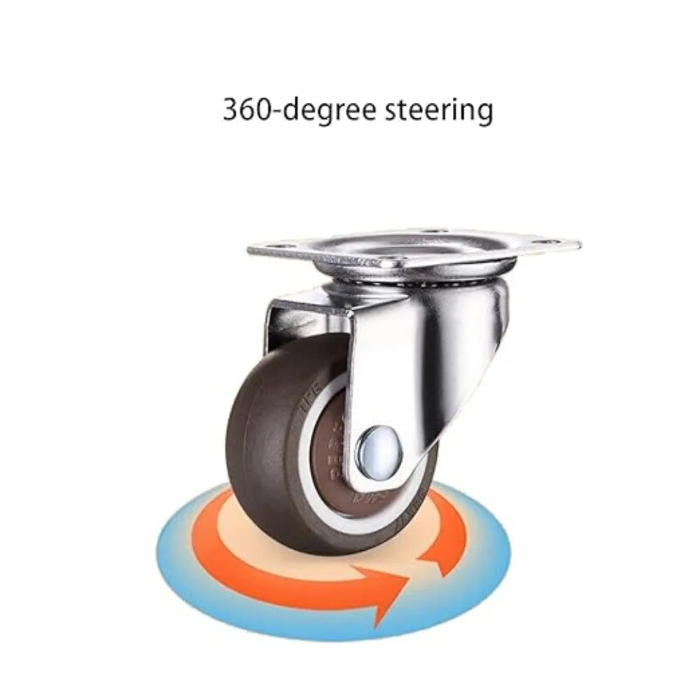 4pcs 1 1.25 1.5 2 Inch Furniture Caster Soft Rubber Universal Wheel Swivel Caster Roller Wheel For Platform Trolley Accessories Oasis Select