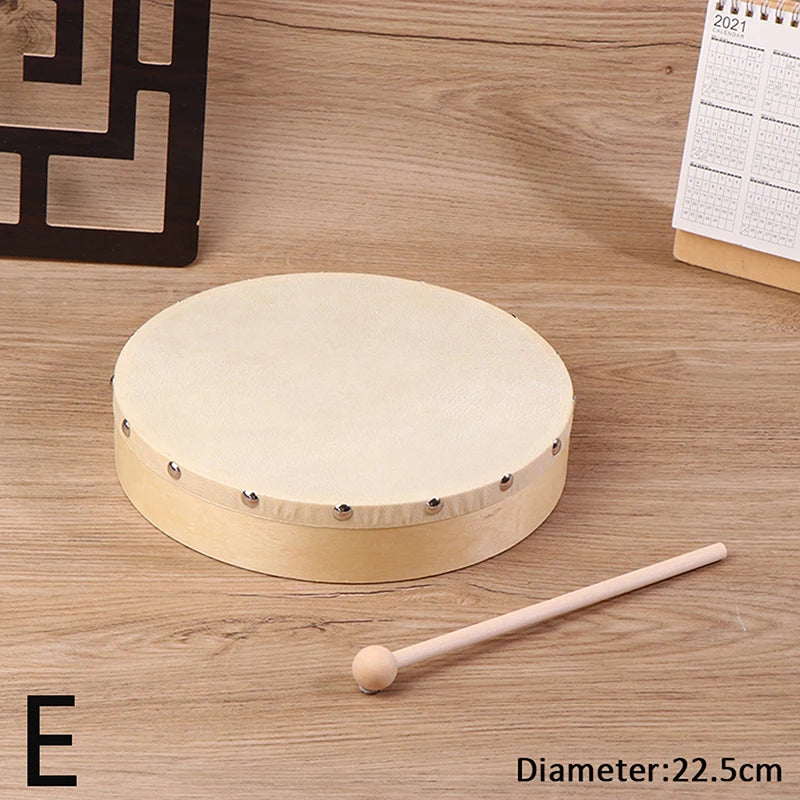 Frame Drums 4/6/7/8/9/10 Inch Hand Drum Wood Drum With Drum Stick Set Musical Game Kids Educational Toy Percussion Instrument Oasis Select E