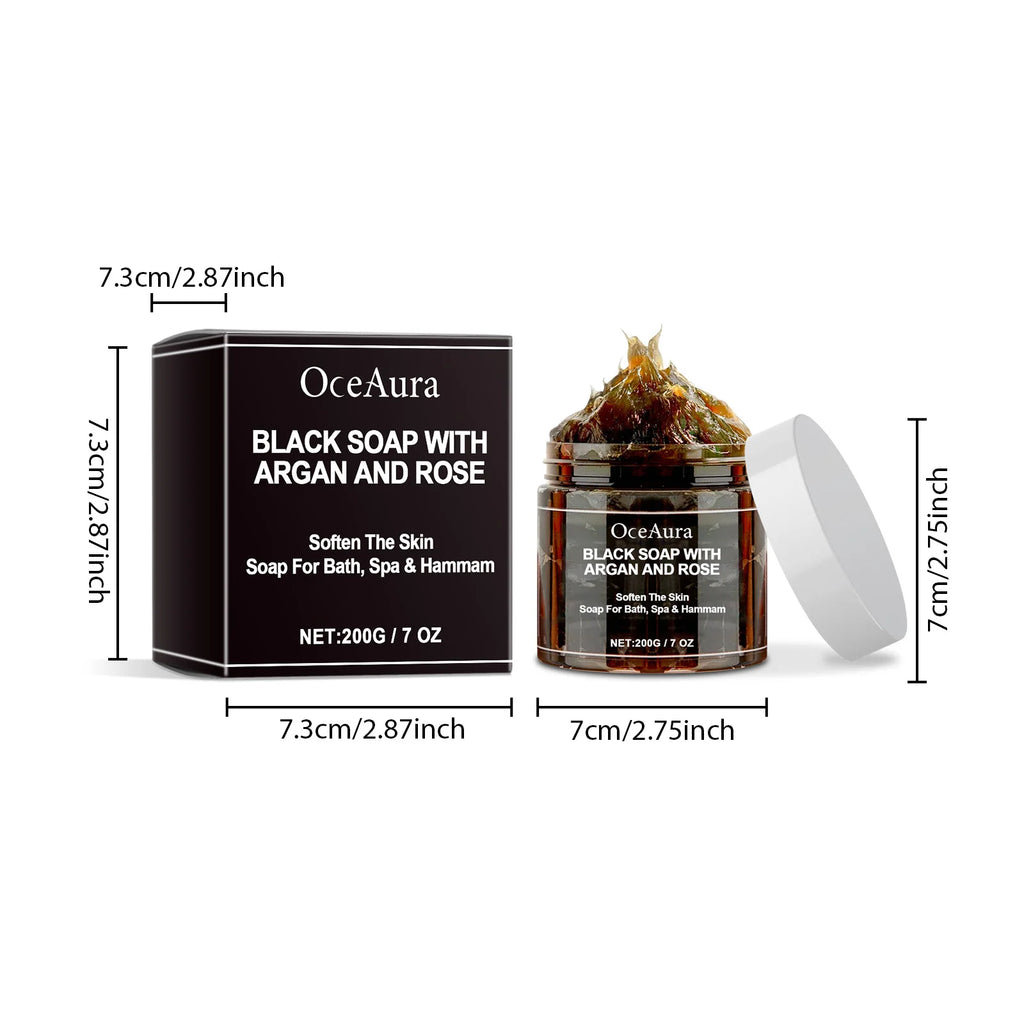 Black Cleansing Soap Dead Skin Remover Body Scrub Purifying Cleansing Exfoliating Oil Control Brighten Soft Body Scrub Cream Oasis Select