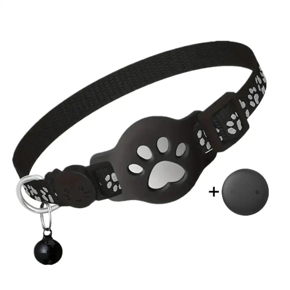 Cat Collar Compatible with Apple Airtag with Bell Adjustable Safety Buckle Reflective GPS Collar for Kittens Puppies Oasis Select 01