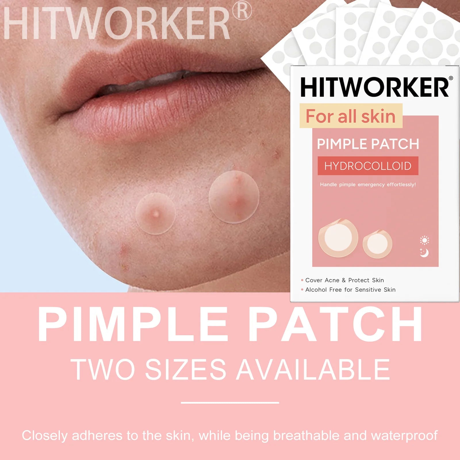 228/372pcs acne patches. Suitable for all kinds of light skin color, 24-hour protection, invisible coverage, non irritating, tea Oasis Select
