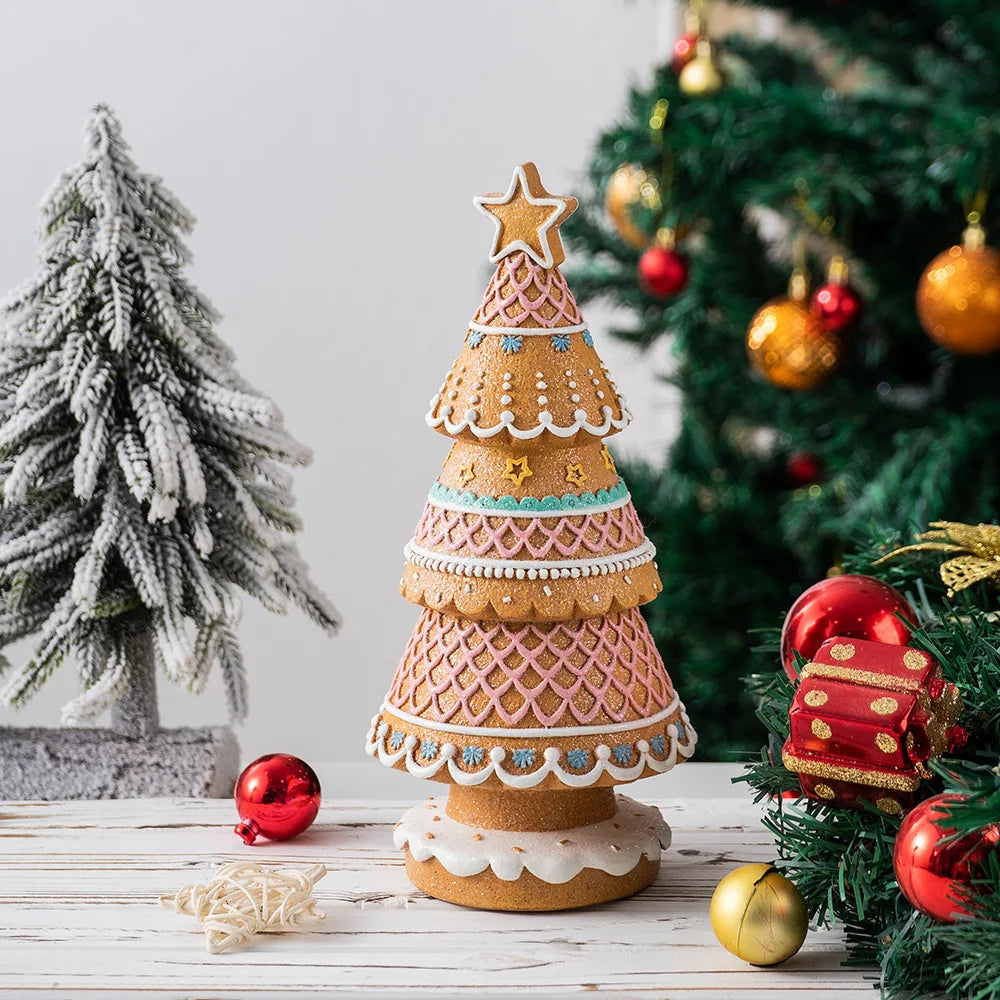 Gingerbread Christmas Tree Table Ornaments Home Living Room Christmas Atmosphere Props Christmas Decorations Oasis Select