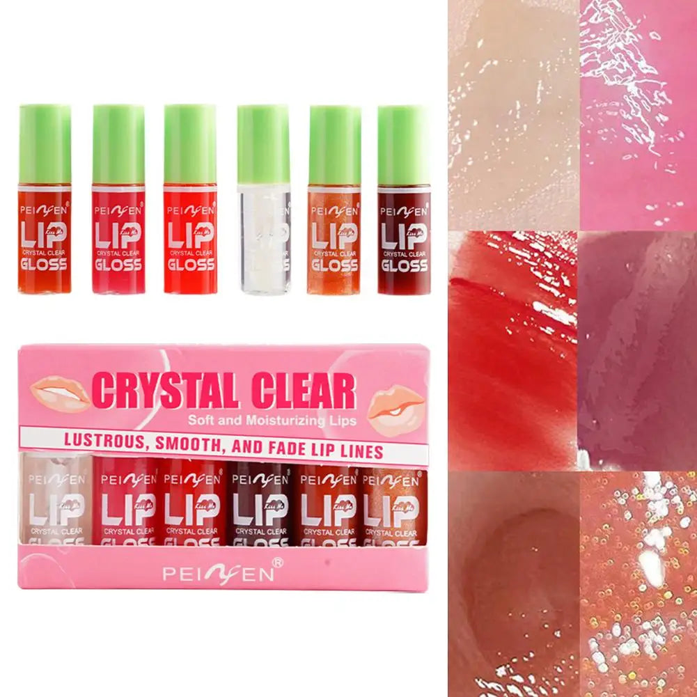 6-Piece Moisturizing Lip Gloss & Transparent Lip Oil Set Lip Gloss Set Oasis Select