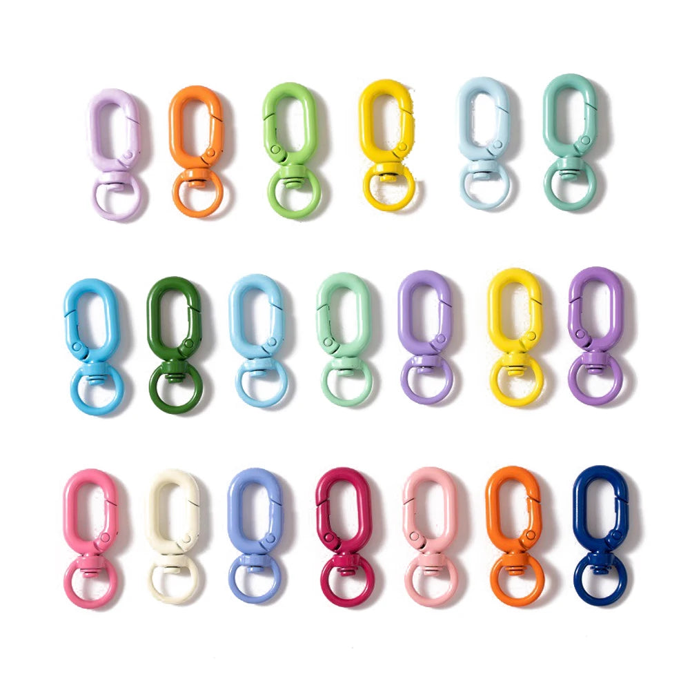 5pcs Colorful Metal Lobster Claw Clasps Swivel Lanyards Trigger Strap with Key Ring DIY Accessories for Bag Key Chains Connector Oasis Select MIX