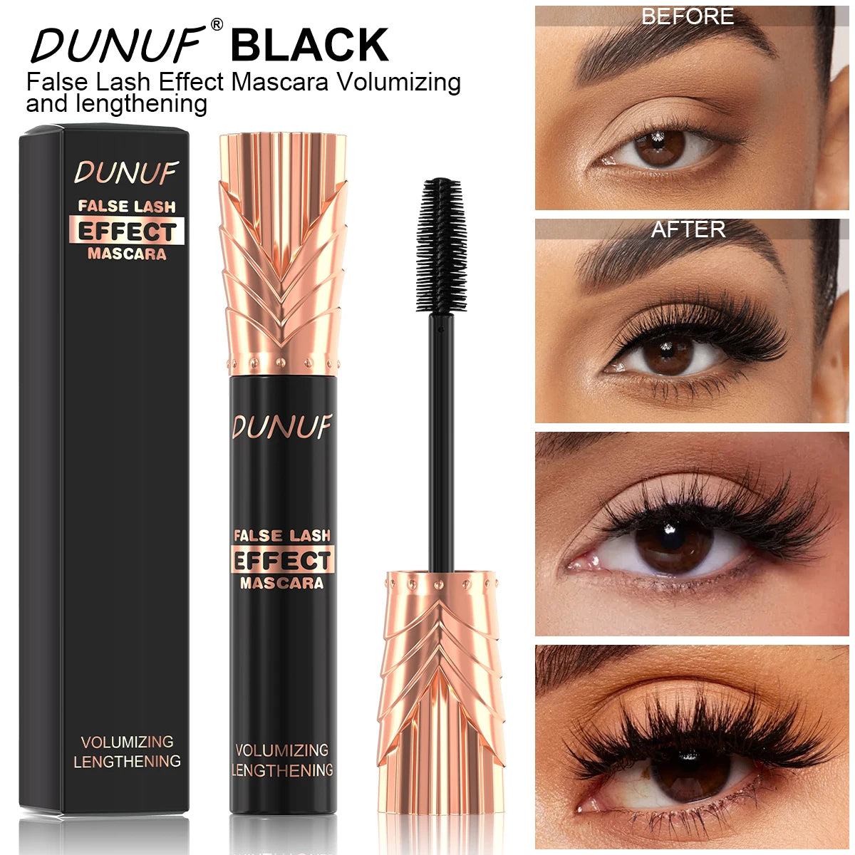 1 Pcs 24 Hours Waterproof Mascara, Fast-Dry, Lengthening, Transfer-Proof, Black Coffee Ink, Long-Lasting Curl Extension Makeup Oasis Select