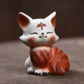 Purple Clay Tea Pet Fox Ornament Nine-tailed Spirit Fox Sculpture Creative Painted Tea Tray Decoration Accessories Tea Set Can Oasis Select Fox sitting