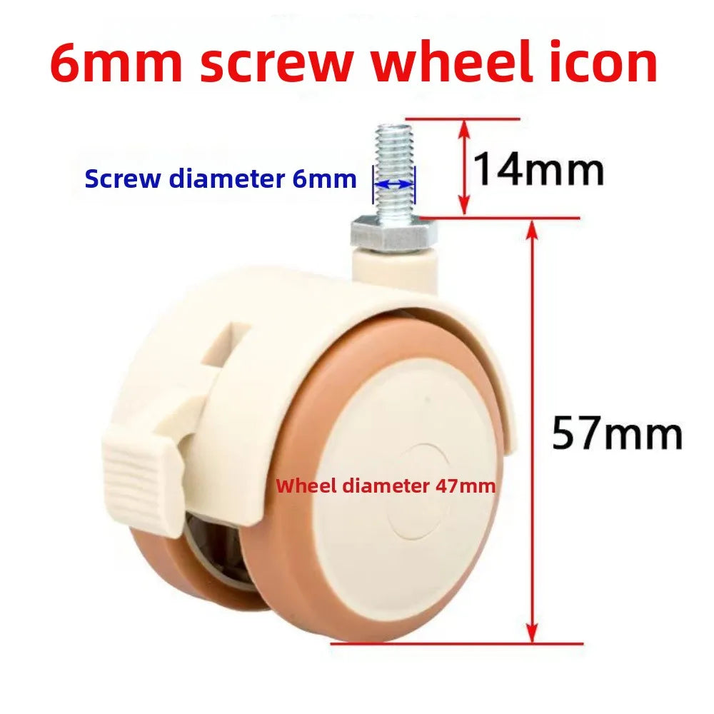 4Pcs RubberThreaded Caster, M6/M8 Swivel Stem for Replacement, Twin Caster Wheels with Locking Brake Oasis Select 4pcs M6
