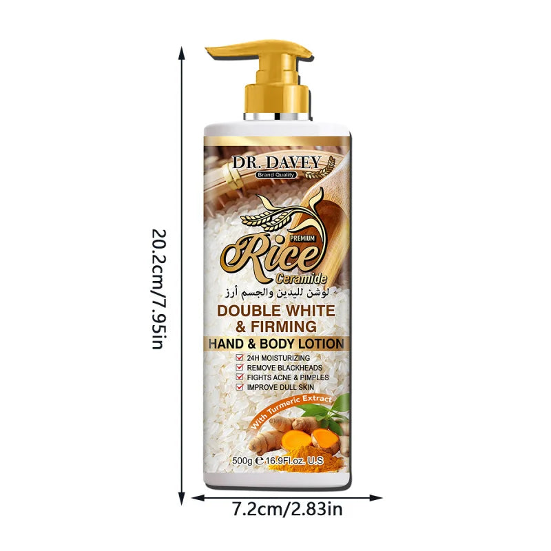 DR.DAVEY 500ml Rice Body Lotion – Moisturizing, Non-Greasy