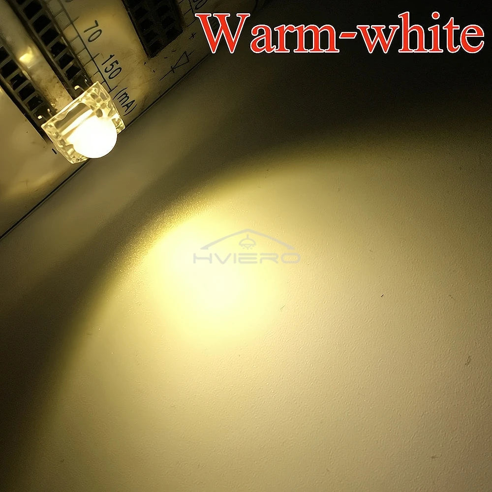 100pcs 5mm F5 LED Bulbs – Red Green Blue White Yellow DIY
