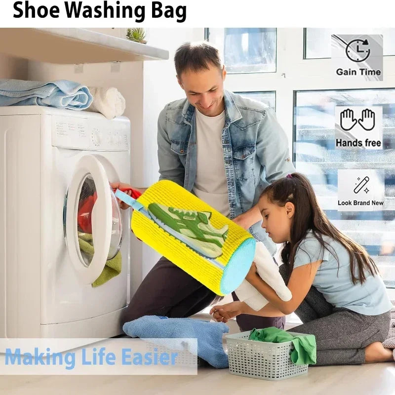 1/2/4PCS Shoe Washing Machine Bag with Liquid Shoe Brush Set Durable Laundry Shoe Bag and Soft Bristle Clean Brush for All Shoes Oasis Select
