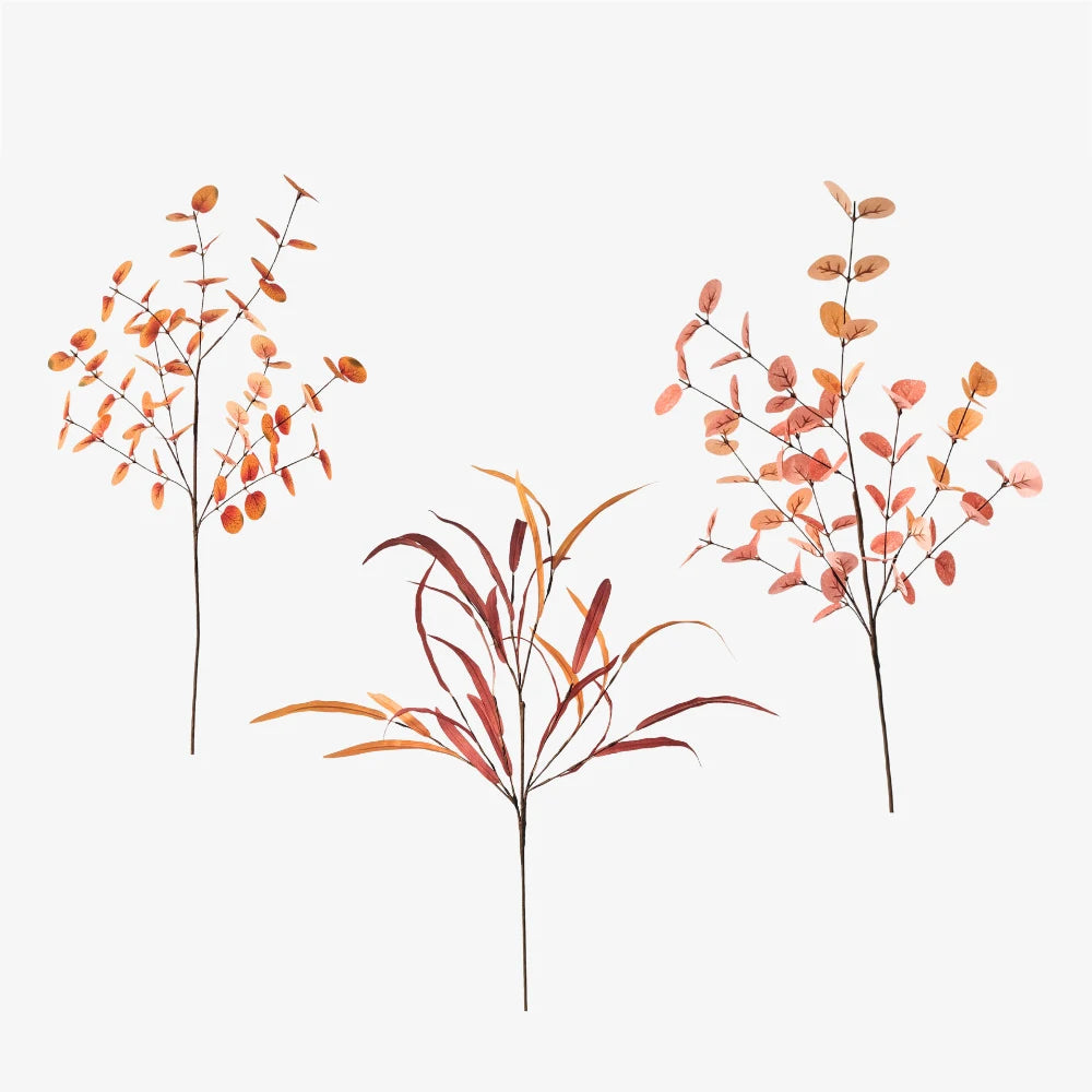 Artificial Plant Autumn Color Eucalyptus Long Branch Home Garden Decor Fake Leaves Wedding Party Decoration Ornaments Oasis Select