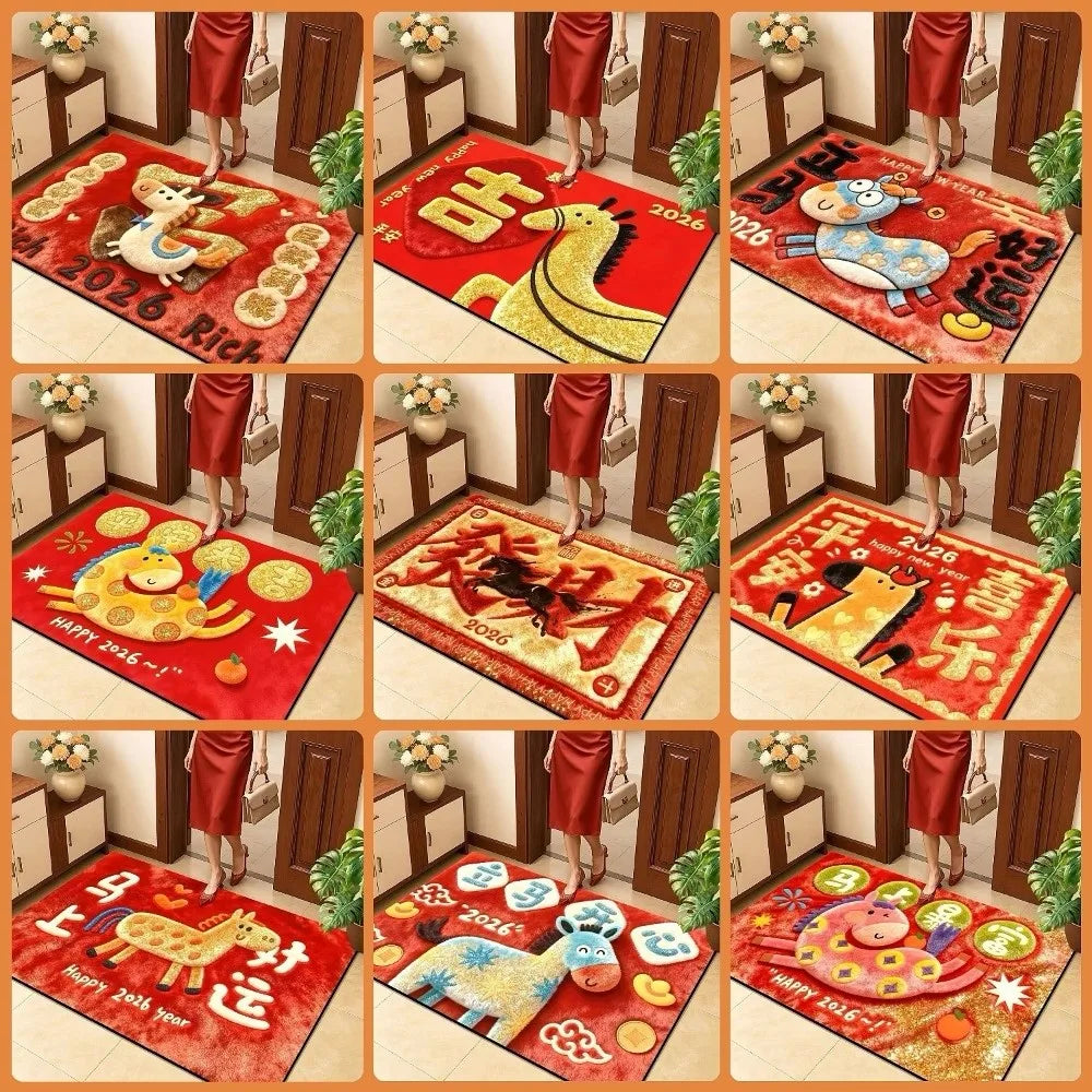 2026 New Year Horse Door Mat – Anti-Slip Quick Dry Rug