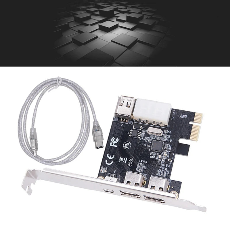 WISH PCI-E 1X 1394 4 Port DV HD Video Capture Card Firewire Card 800/400/200/100Mbps Supports Hot-Swapping For Desktop Oasis Select