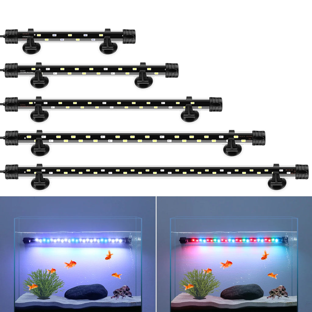 Waterproof Aquarium Lights Bar Underwater Submersible Lights RGB/Blue White 18-48CM LED Landscaping Decorative Lamp EU/US Plug Oasis Select