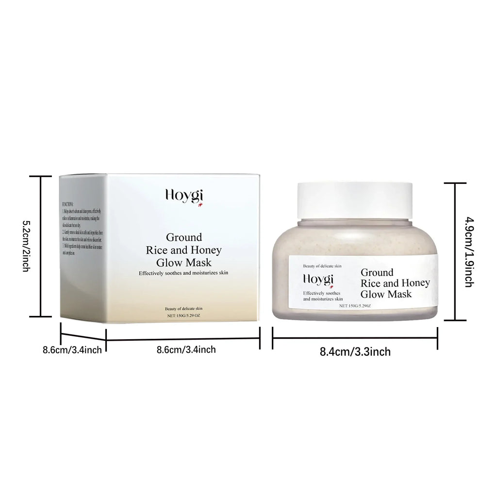 Rice & Honey Face Mask Moisturizing Fade Dark Spot Hydrating Repair Brightening Shrink Pore Hydrating Mask Glowing Skin Care Oasis Select
