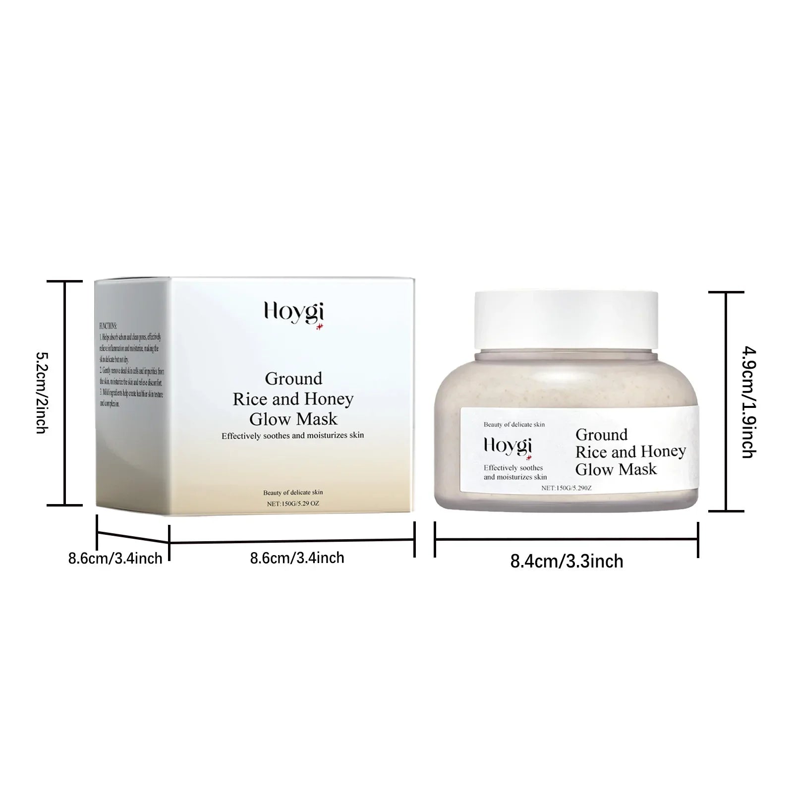 Rice & Honey Face Mask Moisturizing Fade Dark Spot Hydrating Repair Brightening Shrink Pore Hydrating Mask Glowing Skin Care Oasis Select