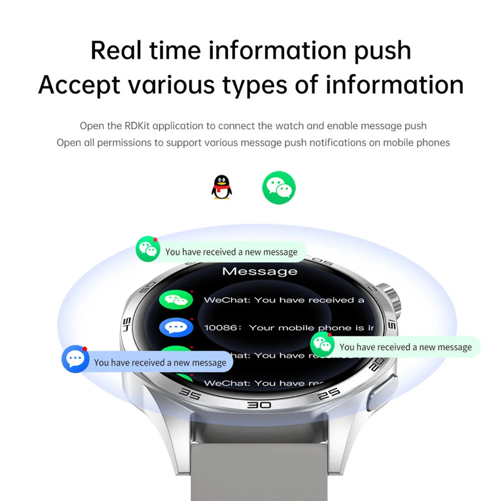 Men Round Smart Watch Sports Blue Tooth Call Health Watches Waterproof GPS Motion Trajectory Compass Voice Assistant Smartwatch Oasis Select