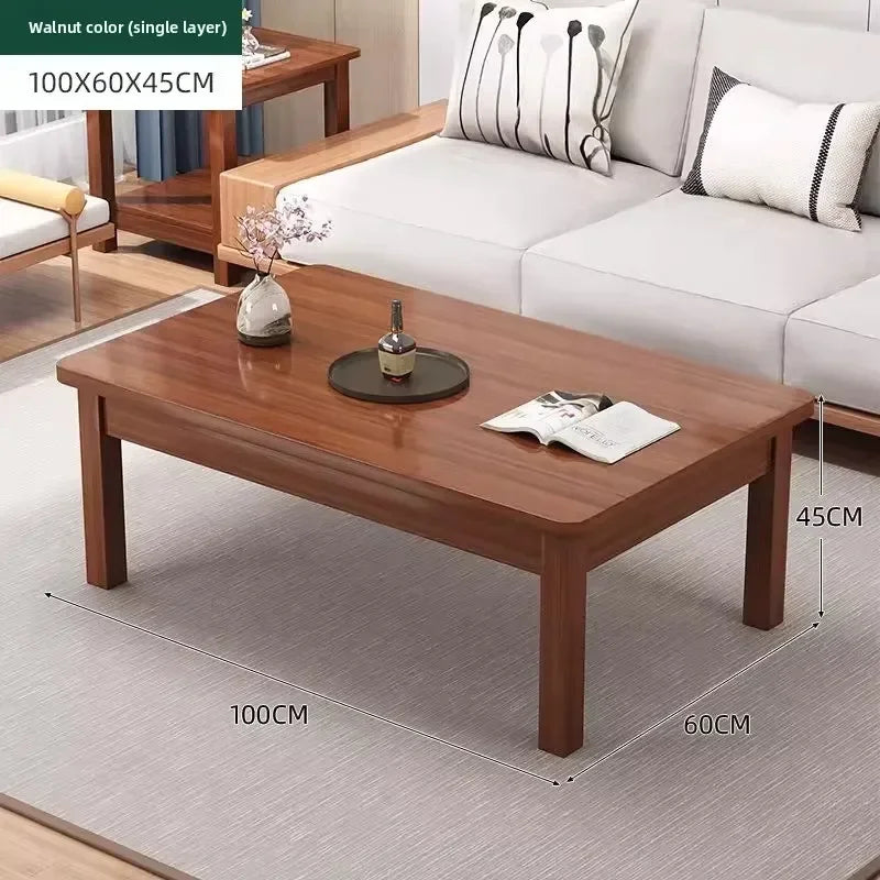 Coffee table new Chinese style living room rectangular solid wood leg tea table office tea table small apartment low table Oasis Select DCSHT-100x60