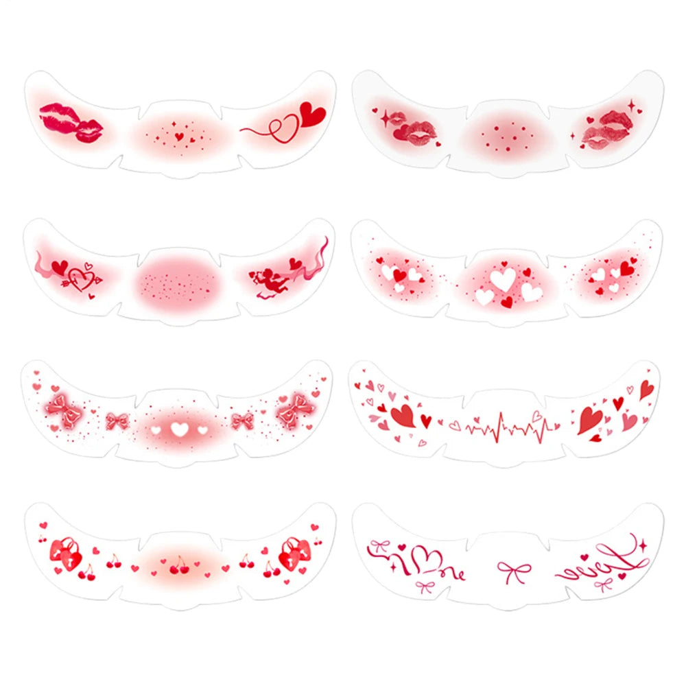 8pcs Heart-patterned glitter Freckles Makeup Patches Fake Freckles Temporary Tattoo Stickers Face Makeup Oasis Select CN set
